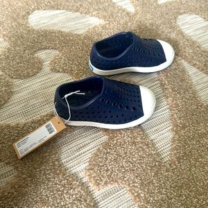 NEW Native Jefferson Kids’ Slip-On Sneaker Regatta Blue / Shell White Size C5